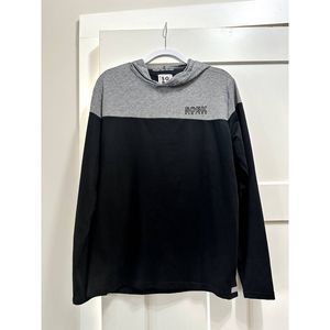 SOBK Men's Hoodie Size Large Black White Striped Long Sleeve NWT Supreme Cotton